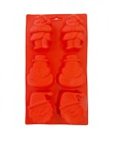 Cumpara ieftin Forma silicon 6 cavitati, Mos Cracioun, Om de Zapada, Pentru prajituri sau Briose, Rosu, 29 cm, 240COF