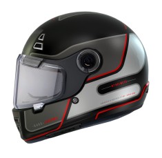 Casca integrala pentru scuter - motocicleta MT Jarama Baux E15 rosu fluor mat &ndash; model Retro &ndash; Cafe Racer Albastru mat XL (61/62cm)