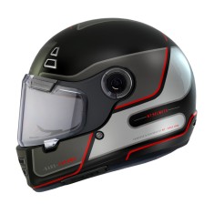 Casca integrala pentru scuter - motocicleta MT Jarama Baux E15 rosu fluor mat &ndash; model Retro &ndash; Cafe Racer Rosu mat XXL (63/64cm)