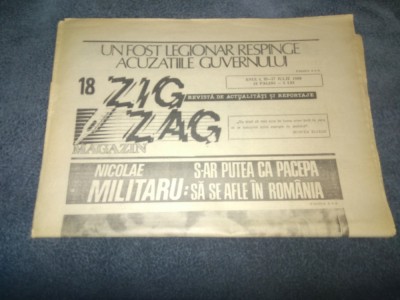 ZIARUL ZIG ZAG MAGAZIN 10 17 IULIE 1990 foto