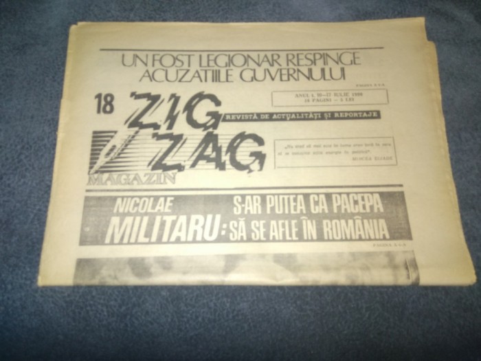 ZIARUL ZIG ZAG MAGAZIN 10 17 IULIE 1990