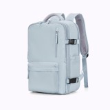 Rucsac de Calatorie, WizzAir, Multifunctional, port de incarcare USB, pana la 35 L, Impermeabil, 42x30x20 cm, Albastru deschis, OBRALIX&reg;