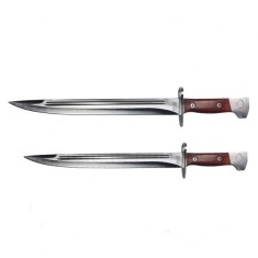 Set doua cutite pentru camping si vanatoare AK, IdeallStore&reg;, Maro, Otel inoxidabil