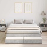 VidaXL Cadru de pat gri beton 150x200 cm