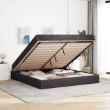 vidaXL Cadru de pat cu depozitare Maro &icirc;nchis 180 x 200 cm țesătură