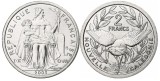 New Caledonia 2003 - 2 francs, aluminiu, UNC