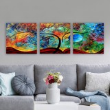 Cumpara ieftin Tablou p&acirc;nză Sky Colorat, Multicolor, 30x90 cm, 3 bucăți