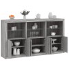 VidaXL Servantă cu lumini LED, gri sonoma, 181,5x37x100 cm 3209154