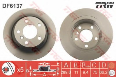 Disc frana BMW Seria 2 Cabriolet (F23) (2014 - 2016) TRW DF6137 foto