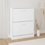 VidaXL Pantofar, alb, 59x17x81 cm, lemn prelucrat