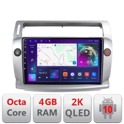 Navigatie Citroen C4 C-088 Android Octa Core Ecran 2K QLED GPS 4G 4+32GB 360 KIT-088+EDT-E409-2K CarStore Technology foto