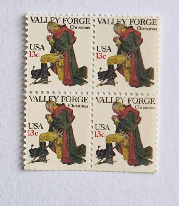 4 timbre SUA Statele Unite bloc de 4 val. MNH 1977 Washington at Valley Forge