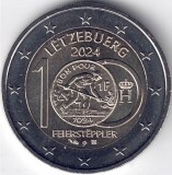 Luxemburg 2 Euro Comemorativ 2024, 100 Ani Franci, UNC. Moneda noua necirculata