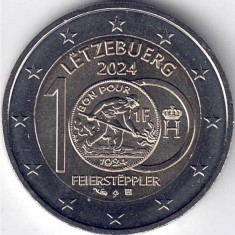 LUXEMBURG moneda 2 euro comemorativa 2024_100 de ani de franci, UNC