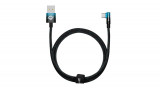 Baseus Elbow 1m 100W USB și USB-C cablu &icirc;nclinat (negru-albastru)