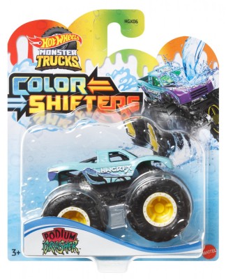 HOT WHEELS MONSTER TRUCK CAMION PODIUM CRASHER CU CULORI SCHIMBATOARE SCARA 1:64 SuperHeroes ToysZone foto