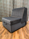 Fotoliu Extensibil Naty 2 Gri Inchis, Design Modern, Cadru Lemn Rezistent