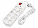 Cumpara ieftin Prelungitor alb 10 m, cablu 3x2.5 mm2, 10 prize Schuko cu impamantare, 2 porturi USB si intrerupator ON OFF