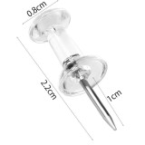 Set 200 pioneze pentru notite, 2.2 x 0.8 cm, plastic, metal, transparent, argintiu