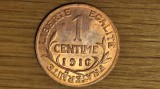 Franta - moneda de colectie - 1 centime 1916 bronz rosu / red - XF/AUNC - absolut superba !