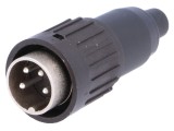 Mufă DIN 4 PIN dreptă pe cablu 300V 5A argintată