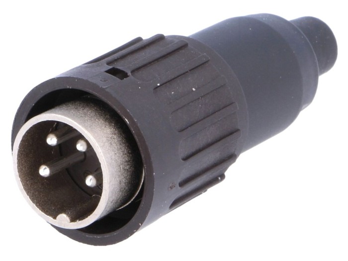 Conector DIN 4 pini drept, 5A