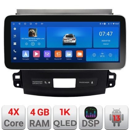 Navigatie Mitsubishi Outlander 2010 K-056 Edotec 4+64 12.3 inch Incell 1K android Wifi 5Ghz gps internet Q v2 CarStore Technology