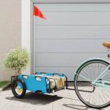 VidaXL Remorcă de bicicletă, albastru, textil oxford și fier