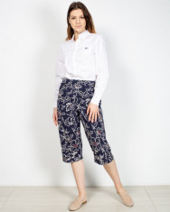 Pantaloni trei sferturi din bumbac imprimeu floral si talie elastica N904638016 foto