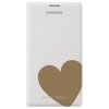Husa de protectie Samsung Flip Wallet Moschino pentru Galaxy Note 3 N900, White Gold Heart, Alb, Piele Ecologica
