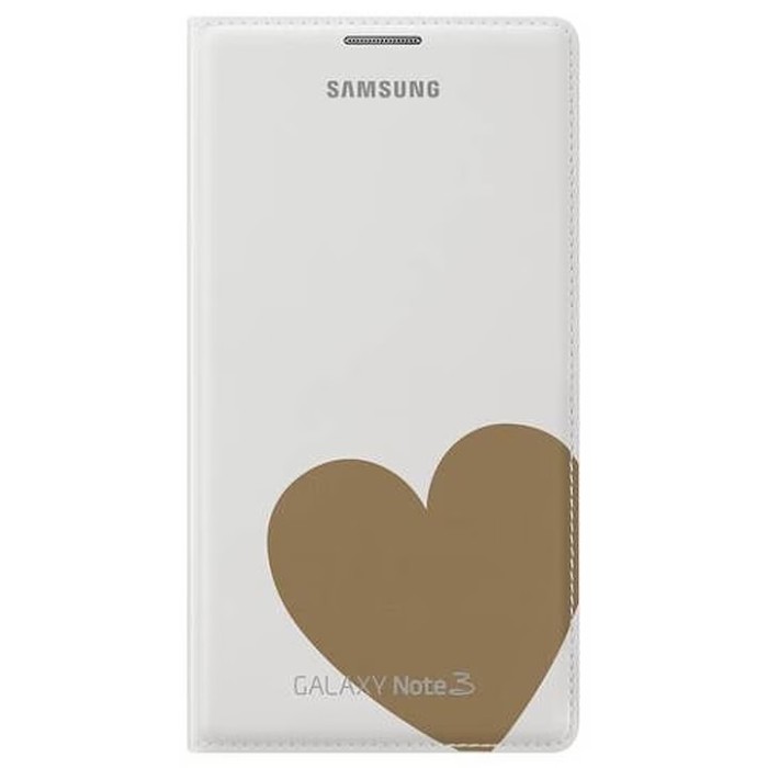 Husa de protectie Samsung Flip Wallet Moschino pentru Galaxy Note 3 N900, White Gold Heart