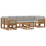vidaXL Set de canapele de exterior 8 pcs Natural și gri deschis 3385077