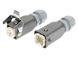 Conector HDC Tată-Mamă PIN 5 4 PE Dimensiune 3A pe Cablu