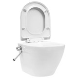 Vas WC suspendat fara rama cu functie de bideu, alb, ceramica