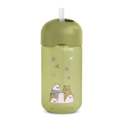 Sticlă de apă fără picurare, bears, 340 ml, verde, suavinex foto