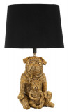 Cumpara ieftin Lampa de masa Dog, Mauro Ferretti, 1x E27, 40W, 26x43.8 cm, polirasina/fier/textil, auriu/negru