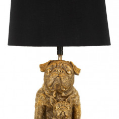 Lampa de masa Dog, Mauro Ferretti, 1x E27, 40W, 26x43.8 cm, polirasina/fier/textil, auriu/negru