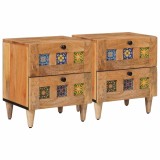 vidaXL Dulap de noapte cu sertar 2 pcs natural 40 x 33,5 x 46 cm 4018259
