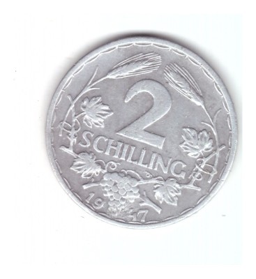Moneda Austria 2 schilling 1947, stare buna, curata foto