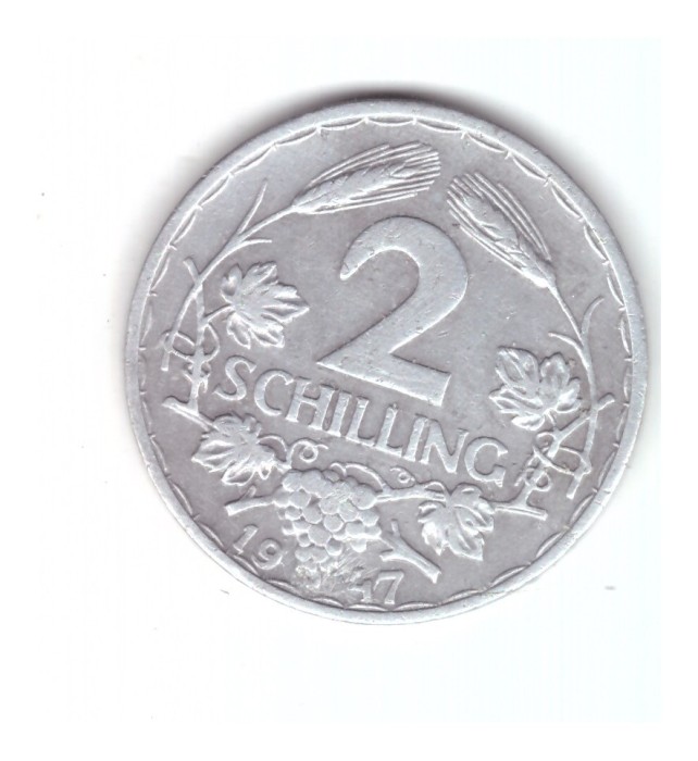 Moneda Austria 2 schilling 1947, stare buna, curata