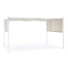 Pavilion gradina alb bej 400x300x225 cm
