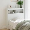 VidaXL Tăblie cu dulap și LED, alb, 100x17x102 cm 839182