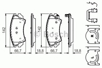 Set placute frana,frana disc SAAB 9-5 (YS3G) (2010 - 2012) BOSCH 0 986 494 609 foto