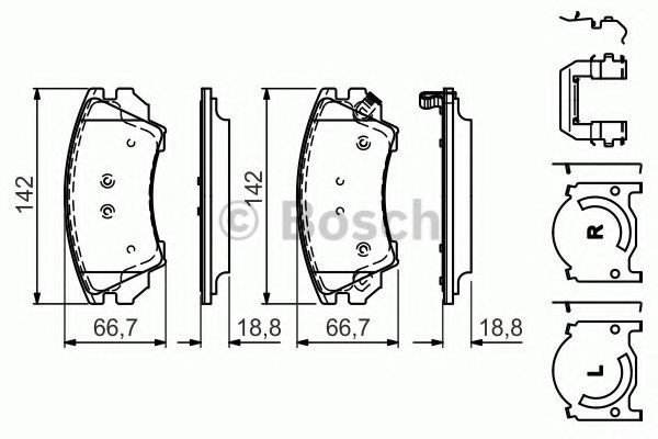 Set placute frana,frana disc CHEVROLET MALIBU (V300) (2012 - 2016) BOSCH 0 986 494 609