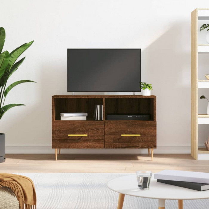 Comoda TV, stejar maro, 80x36x50 cm, lemn prelucrat GartenMobel Dekor