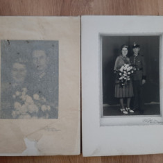 Doua fotografii foto poze cabinet militare WW razboi armata vechi Austria ofiter