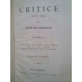 Titu Maiorescu - Critice (1867-1892) (Editia: 1892)