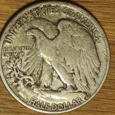 SUA - istorica - walking liberty 1/2 half dollar 1943 argint 900- stare f buna !