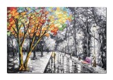 Cumpara ieftin Tablou living, dormitor 150x100cm pereche indragostiti pictat manual, Impreuna pentru totdeauna, ulei pe panza in cutit efect 3D, Leonard Covaci