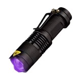Cumpara ieftin Lanterna UV 395nm compacta cu zoom, verificare bancnote, metal, antialunecare, alimentare AA sau 14500, negru